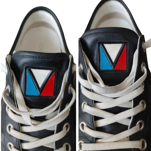 Louis Vuitton Black White Leather Sneakers - Picture 13 of 16